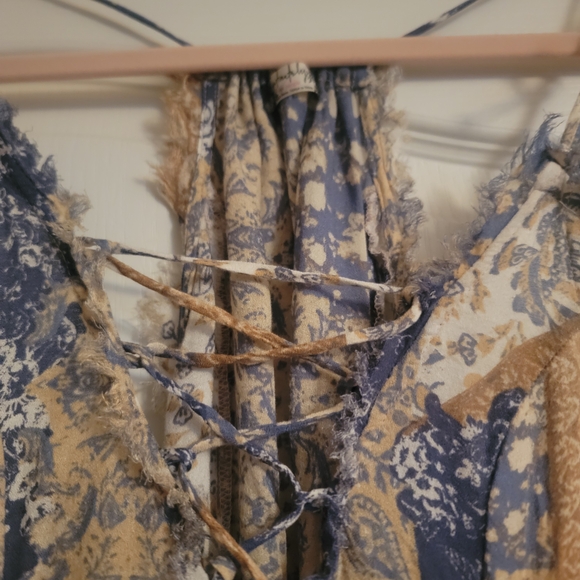 FP Movement by Free People Blue and Cream Patchwork Maxi Dress - Picture 6 of 9